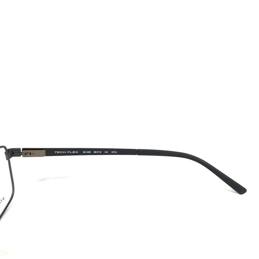 Tech Flex Large Eyeglasses Frames 30145S SP05 Black Grey Rectangular 58-18-145